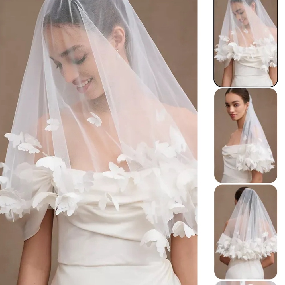 Society James (Anthropologie) butterfly bridal veil with tags